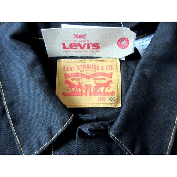 COPY - Levi's Men's Button Front Black Denim Unlined Trucker Jean Jacket Size 4… - Picture 6 of 9
